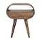 Homeroots 21" Brown Solid Wood Round One Drawer Nightstand 651857 - alternate 1