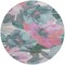 Homeroots 8' Teal Blue And Aqua Round Floral Washable Indoor Outdoor Area Rug 611098 - alternate 2
