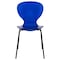 Leisuremod Modern Oyster Transparent Side Dining Side Chair with Black Base in Blue, 4PK OCB-17TBU4 - alternate 3