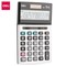 Deli Desktop Calculator, Tax Function, Acrylic Display, Dual Power, Silver, 20PK E1250 - alternate 1