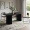 Homeroots 79" Black Wood Double Pedestal Base Oval Dining Table 720661 - alternate 3