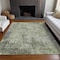 Homeroots 8' X 10' Green And Gray Abstract Washable Indoor Outdoor Area Rug 605551 - alternate 2