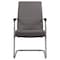 Leisuremod Aleen Office Chair in Upholstered Leather and Iron Frame, Grey AGO19GRL - alternate 3