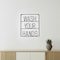 Homeroots Wash Your Hands Sign 20" X 17" Black Wash Your Hands Metal Wall Decor 608990 - alternate 2