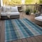 Homeroots 9' X 12' Teal Blue Navy Blue And Olive Green Plaid Washable Indoor Outdoor Area Rug 614021 - alternate 3