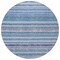 Homeroots 8' Sky Blue And Navy Blue Round Striped Washable Indoor Outdoor Area Rug 577807 - alternate 2