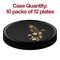 Smarty Had A Party 8.5" Black with Gold Floral Round Plastic Appetizer/Salad Plates, 120PK 228BG-CASE - alternate 2