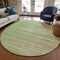 Homeroots 8' Green Beige And Ivory Round Striped Washable Indoor Outdoor Area Rug 597237 - alternate 3