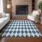 Homeroots 3' X 5' Navy Blue And Ivory Geometric Washable Indoor Outdoor Area Rug 577067 - alternate 2