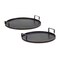 Homeroots Set Of Two Black and Gold Round Metal Serving Tray With Handles 516314 - alternate 1