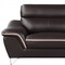Homeroots 86" Brown Leather Sofa With Silver Legs 329487 - alternate 2