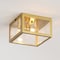 Jonathan Y Grayson 8" 1-Light Farmhouse Industrial Square Iron/Glass Case LED Flush Mount, Brass Gold JYL9553C - alternate 3