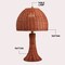 Jonathan Y Joanie 22" Bohemian Rustic Woven Rattan LED Table Lamp with Pull Chain, Dark Brown/Brass Gold JYL4011C - alternate 2