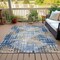 Homeroots 3' X 5' Navy Blue And Beige Geometric Washable Indoor Outdoor Area Rug 632005 - alternate 3