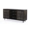 Homeroots 60in Dark Brown Solid Wood Cabinet Enclosed Storage Distressed TV Stand 489504 - alternate 2