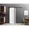 Sartodoors Sturdy Barn Door with Hardware, Planum 0011 White Silk and Aluminum Strips, 6.6FT Rail Hangers Heav PLANUM0011BD-B-WS-18 - alternate 1
