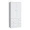 Homeroots 71" White Two Door Three Drawer Combo Dresser 552274 - alternate 1