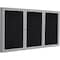 Ghent 3 Door Enclosed Recycled Rubber Bulletin Board, Satin Aluminum Frame, 3'H x 6'W, Black PA33672TR-BK - alternate 1