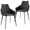Leisuremod Sonnet Modern Dining Chair in Charcoal Fabric and Iron Legs, 2PK SC51CH2 - alternate 1