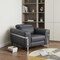 Homeroots 41" Dark Gray Italian Leather Power Recliner Chair 482246 - alternate 3
