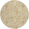 Homeroots 8' Gold Gray And Beige Round Floral Washable Indoor Outdoor Area Rug 595951 - alternate 4