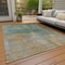 Homeroots 10' X 14' Artichoke Green Gray And Gold Abstract Washable Indoor Outdoor Area Rug 603064 - alternate 2