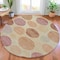 Homeroots 8' Salmon Ivory And Mauve Round Geometric Washable Indoor Outdoor Area Rug 630587 - alternate 2