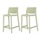 Homeroots Set of Four 26" Green Heavy Duty Plastic Low Back Outdoor Counter Height Bar Chairs 565369 - alternate 4