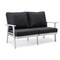 Leisuremod Walbrooke 3-Piece Outdoor Patio Set, White Aluminum Frame & Removable Cushions, Charcoal WW-57-31CH - alternate 2