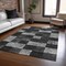 Homeroots 8' X 10' Black And Gray Geometric Washable Indoor Outdoor Area Rug 604854 - alternate 2