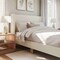 Martha Stewart Maisie Queen Upholstered Platform Bed, Wingback Headboard and Cushioned Siderails TW-3WDB0032BC-Q-OWH-MS - alternate 2