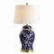 Jonathan Y Gracie 29.5" Traditional Cottage Ceramic/Metal Ginger Jar LED Table Lamp, White/Navy JYL3047A - alternate 1