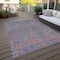 Homeroots 8' X 10' Teal Blue And Pink Abstract Washable Indoor Outdoor Area Rug 599841 - alternate 2