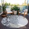 Homeroots 8' Gray Silver And Charcoal Round Abstract Washable Indoor Outdoor Area Rug 582520 - alternate 2