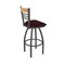 Holland Bar Stool Co Eleanor 36in Swivel Extra Tall Bar Stool with Pewter Finish, Medium Back and Canter Bordeaux Seat 880 - alternate 1