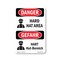Signmission OSHA Danger Sign, Hard Hat Area Bilingual, 18in X 12in Aluminum, OS-DS-A-1218-VG-1292 OS-DS-A-1218-VG-1292 - alternate 1