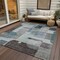 Homeroots 9' X 12' Teal Blue Gray And Charcoal Abstract Washable Indoor Outdoor Area Rug 604388 - alternate 2