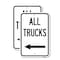 Signmission Driveway Sign All Trucks with Left Arrow, 18'' X 24'' 2 Signs, Heavy Gauge Aluminum, 2PK A-1824-2PACK-24130 - alternate 1