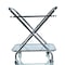 Homeroots 26in Silver Metal and Glass Rolling Bar Cart 364168 - alternate 2