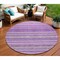 Homeroots 8' Purple Eggplant And Lilac Round Striped Washable Indoor Outdoor Area Rug 577795 - alternate 1