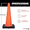 Traffic Kontrol 28in Traffic Cone, 7 lbs, Orange, No Reflective Collar, 1PC TKTC-28-7-OR-NC - alternate 3
