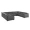 Homeroots Dark Gray Italian Leather Power Reclining U Shaped Eight Piece Corner Sectional With Console 632574 - alternate 3