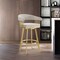 Armen Living Chelsea 30in Swivel Bar Stool with Gold Brushed Stainless Steel and Taupe Fabric LCCSBABGLTP30 - alternate 3