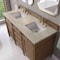 James Martin Vanities Brittany 60" Double Vanity, Pecan w/ 3 CM Tajnar Eclos Top 655-V60D-PCN-3TJR - alternate 2