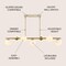 Jonathan Y Luca Parisian 53" 7-Light Modern Glam Iron Globe Linear LED Pendant, Brass Gold/White JYL7573A - alternate 3