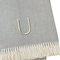 Homeroots 55" X 70" Gray White Herringbone Cotton Blend U Initial Throw Blanket with Tassels Embroidery 655544 - alternate 2