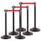 Us Weight Heavy Duty Premium Black Steel Stanchion with Red 7.5-Foot Retractable Belt, 6PK U2102REDPK6 - alternate 1
