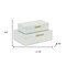Homeroots Set of Two White And Gold Faux Shagreen Nesting Storage Boxes With Lids, 2PK 712934 - alternate 2