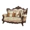 Homeroots 70in Beige and Brown And Brown Damask Loveseat and Toss Pillows 348226 - alternate 2