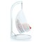 Leisuremod White Wicker Hanging 2 person Egg Swing Chair with Orange Cushions ESCW-57OR - alternate 2
